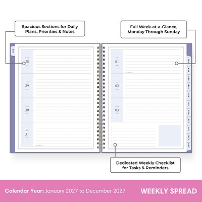 2027 Blue Sky Jessie James Decker 7 x 9 Calendar Year Weekly & Monthly Standard Planner Cover, Mystic Violet (162636)