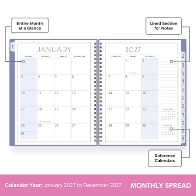 2027 Blue Sky Jessie James Decker 7" x 9" Calendar Year Weekly & Monthly Standard Planner Cover, Mystic Violet (162636)