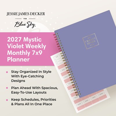 2027 Blue Sky Jessie James Decker 7" x 9" Calendar Year Weekly & Monthly Standard Planner Cover, Mystic Violet (162636)