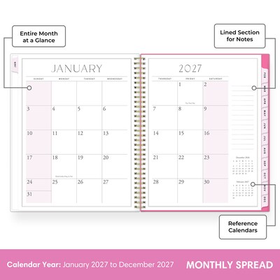 2027 Blue Sky Jessie James Decker 8.5" x 11" Calendar Year Weekly & Monthly Standard Planner Cover, Marlowe Pink (162641)