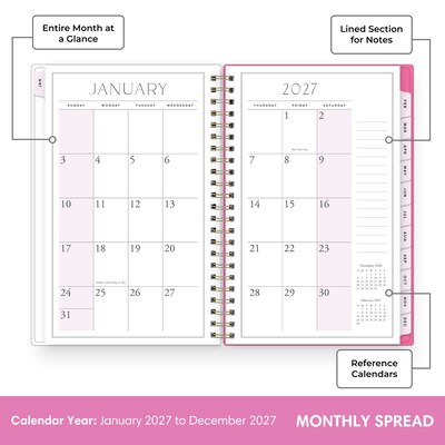 2027 Blue Sky Jessie James Decker 5" x 8" Calendar Year Weekly & Monthly Standard Planner Cover, Marlowe Pink (162642)