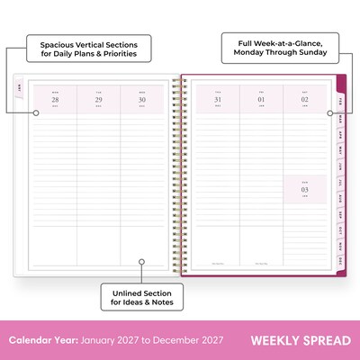 2027 Blue Sky Jessie James Decker 8.5 x 11 Calendar Year Weekly & Monthly Standard Planner Cover, Pink (164180)