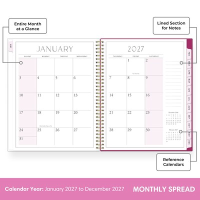 2027 Blue Sky Jessie James Decker 8.5" x 11" Calendar Year Weekly & Monthly Standard Planner Cover, Pink (164180)