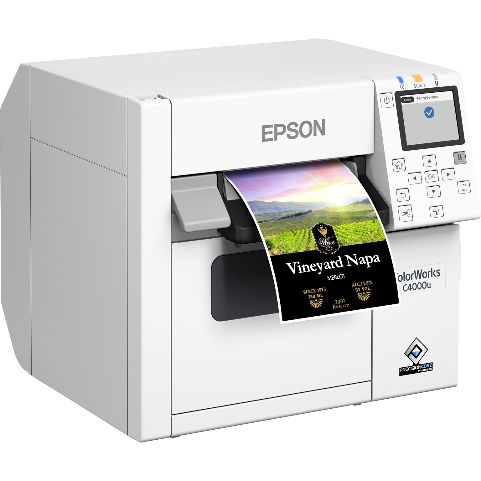 Epson ColorWorks CW-C4000 Color Inkjet Label Printer, White (C31CK03A9981)