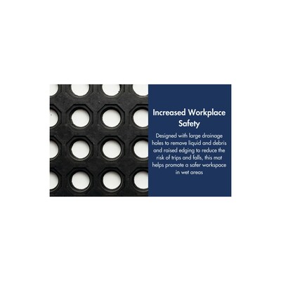 NoTrax Competitor Anti Fatigue Commercial Drainage Floor Mat, 3' x 3', Red (T30S0033RD)