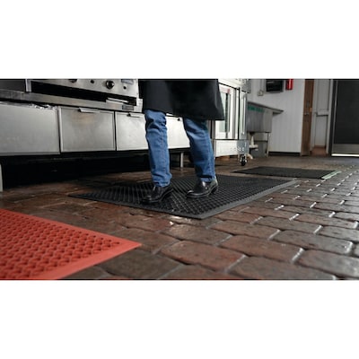 NoTrax Competitor Anti Fatigue Commercial Drainage Floor Mat, 3' x 3', Red (T30S0033RD)