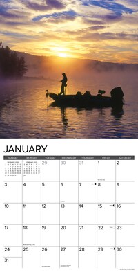 2027 Willow Creek Bass 12" x 12" Monthly Wall Calendar, Assorted Colors (59029)