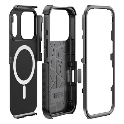 TUFF8 Impact+ Triple-Layer Rugged MagSafe Phone Case for iPhone 18 Pro, Black (T83-IP1803)