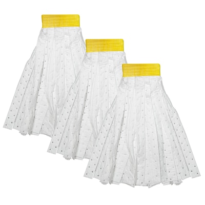 BISON LIFE Heavy Duty Blended String Mop Head Refill, White/Yellow, 3/Pack (BPHD-HYDM-W-3)