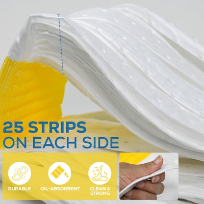 BISON LIFE Heavy Duty Blended String Mop Head Refill, White/Yellow, 3/Pack (BPHD-HYDM-W-3)