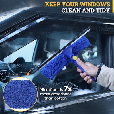 BISON LIFE 12" Window Microfiber Squeegee Washer Sleeve, Blue, 5/Pack (BPES-MFWASL-5)