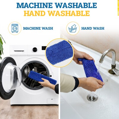 BISON LIFE 12" Window Microfiber Squeegee Washer Sleeve, Blue, 5/Pack (BPES-MFWASL-5)