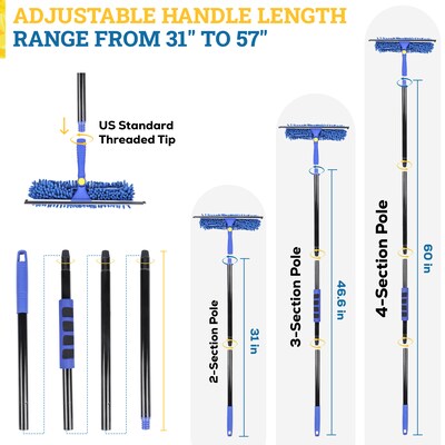 BISON LIFE 3-in-1 Auto & Window Squeegee Cleaning Kit, Blue (BPES-EXHSQ-SET-5-1)