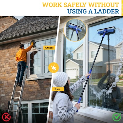 BISON LIFE 3-in-1 Auto & Window Squeegee Cleaning Kit, Blue (BPES-EXHSQ-SET-5-1)