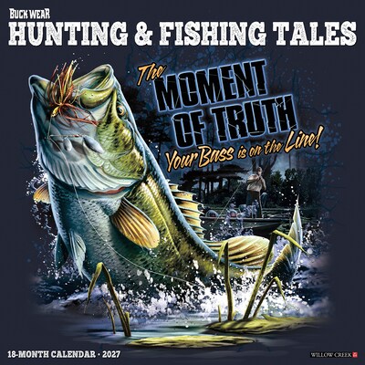 2027 Willow Creek Buck Wear Hunting & Fishing Tales 12 x 12 Monthly Wall Calendar, Assorted Colors (59340)