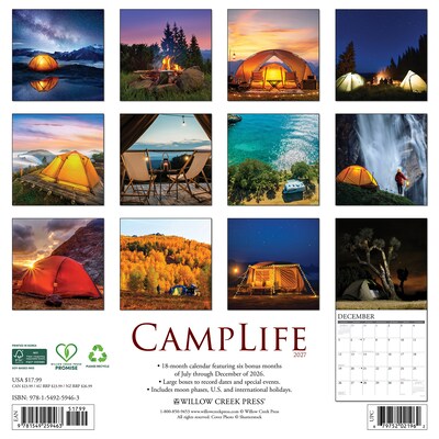 2027 Willow Creek CampLife 12 x 12 Monthly Wall Calendar (59463)