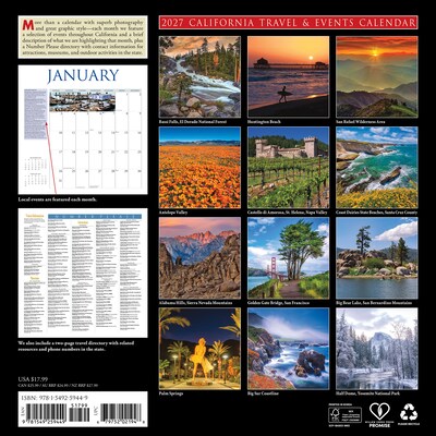 2027 Willow Creek California 12 x 12 Monthly Wall Calendar (59449)