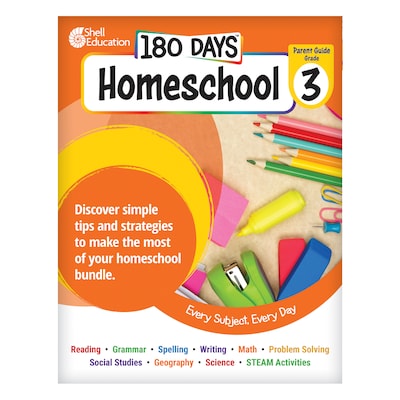 Shell Education 180 Days: Homeschool Grade 3 Workbook, 15 Books/Set (SEP163419)