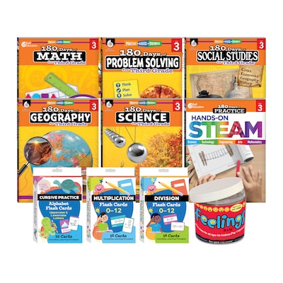 Shell Education 180 Days: Homeschool Grade 3 Workbook, 15 Books/Set (SEP163419)