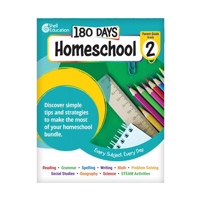 Shell Education 180 Days: Homeschool Grade 2 Workbook, 15 Books/Set (SEP163418)