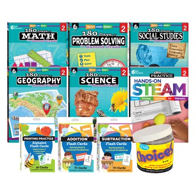 Shell Education 180 Days: Homeschool Grade 2 Workbook, 15 Books/Set (SEP163418)