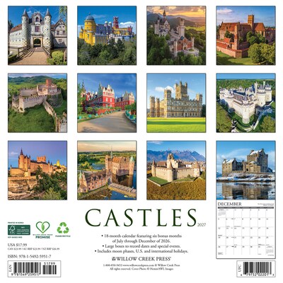 2027 Willow Creek Castles 12 x 12 Monthly Wall Calendar (59517)