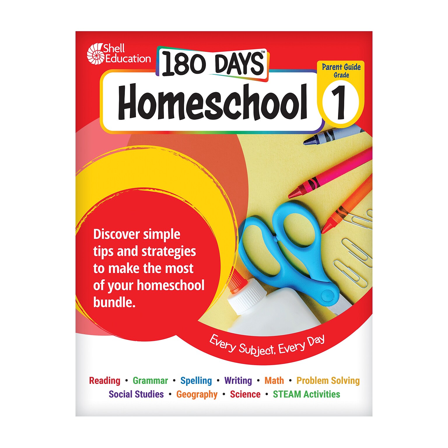 Shell Education 180 Days: Homeschool Grade 1 Workbook, 15 Books/Set (SEP163417)