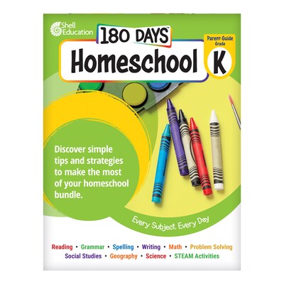 Shell Education 180 Days: Homeschool Kindergarten Workbook, 15 Books/Set (SEP163416)