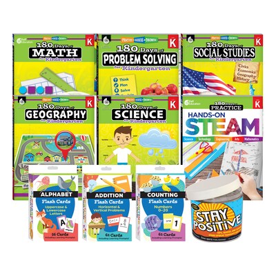 Shell Education 180 Days: Homeschool Kindergarten Workbook, 15 Books/Set (SEP163416)