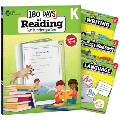 Shell Education 180 Days Phonics Kindergarten Workbook, 4 Books/Pack (SEP161886)