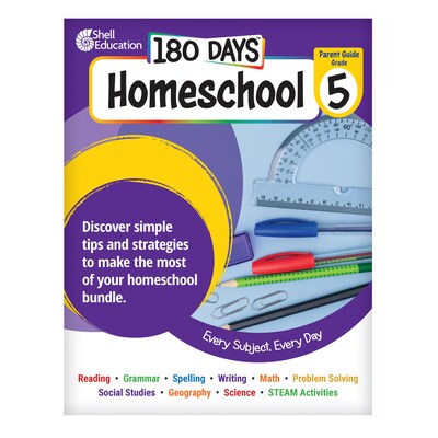 Shell Education 180 Days: Homeschool Grade 5 Workbook, 15 Books/Set (SEP163421)