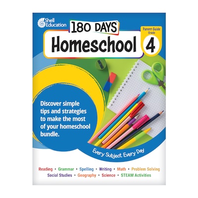 Shell Education 180 Days: Homeschool Grade 4 Workbook, 15 Books/Set (SEP163420)