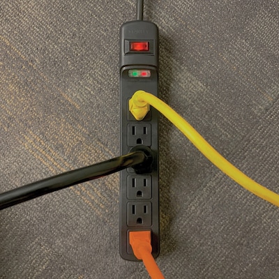 STANLEY SurgeMax 6-Outlet Surge Protector Power Strip with Straight Plug, 3-ft., 1080 Joules, Black