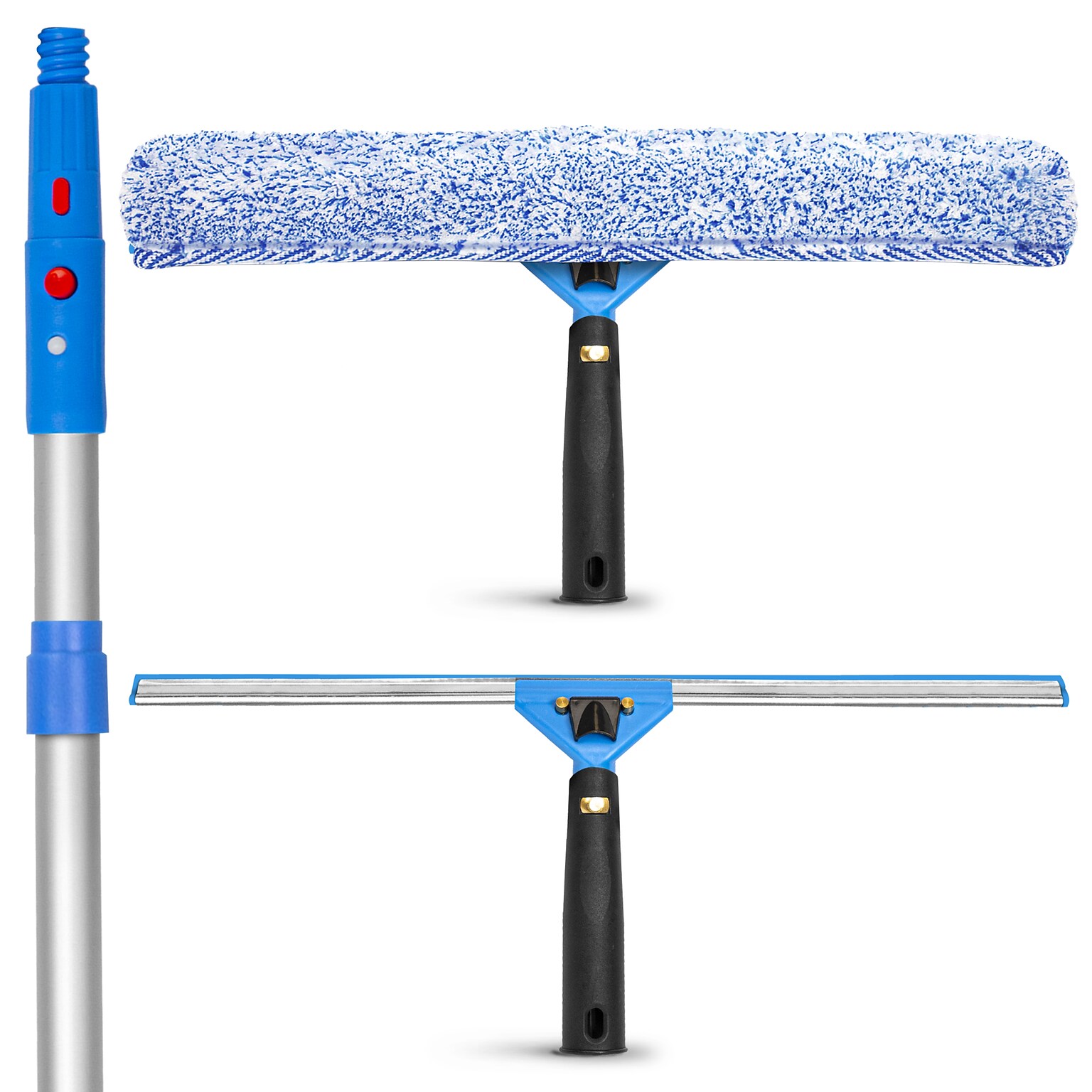 Gritt Commercial Pro Telescoping 18 Window Cleaning Squeegee Kit, Blue/Silver, 3 Piece/Kit (GRI137-6F-18)