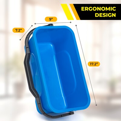 Gritt Commercial Pro Window Cleaning Squeegee Kit with Washer and 3-Gallon Bucket, Blue/Silver, 4 Piece/Kit (GRI138B)