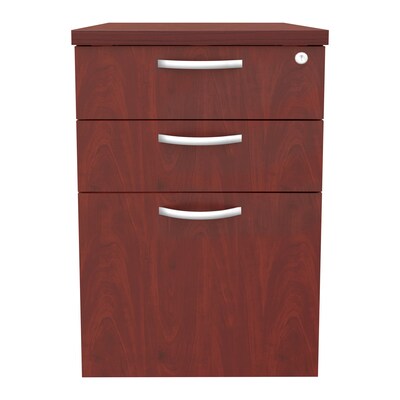 Regency Instant Office 3-Drawer Mobile File Cabinet, Letter/Legal Size, Lockable, 23.27"H x 16"W x 20"D, Cherry (MPD116CH)
