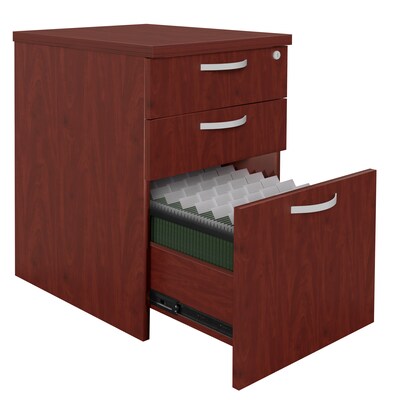Regency Instant Office 3-Drawer Mobile File Cabinet, Letter/Legal Size, Lockable, 23.27"H x 16"W x 20"D, Cherry (MPD116CH)