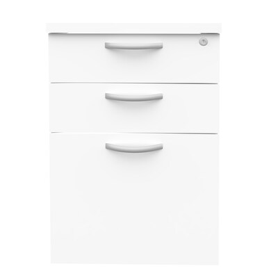 Regency Instant Office 3-Drawer Mobile File Cabinet, Letter/Legal Size, Lockable, 23.27"H x 16"W x 20"D, White (MPD116WH)