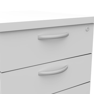Regency Instant Office 3-Drawer Mobile File Cabinet, Letter/Legal Size, Lockable, 23.27"H x 16"W x 20"D, White (MPD116WH)