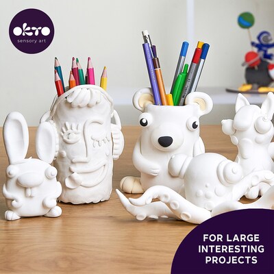 OKTO Air-Dry Modeling Clay, White (OKT20007)