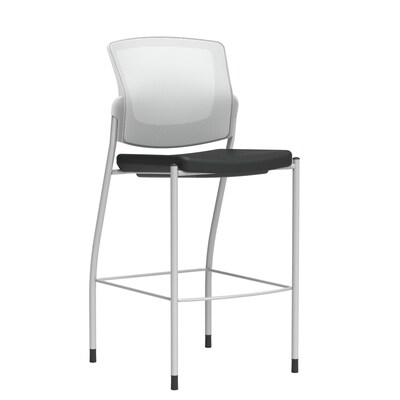 Union & Scale™ Workplace2.0™ Bistro Height Stool Fog Mesh, Armless, Black Vinyl (54263)