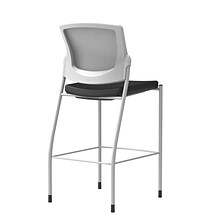 Union & Scale™ Workplace2.0™ Bistro Height Stool Fog Mesh, Armless, Black Vinyl (54263)