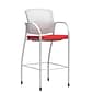 Union & Scale Workplace2.0™ Bistro Height Stool Fog Mesh, Fixed Arms, Cherry Fabric (54246)