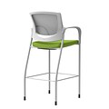 Union & Scale Workplace2.0™ Bistro Height Stool Fog Mesh, Fixed Arms, Pear Fabric (54249)