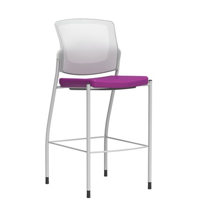 Union & Scale Workplace2.0™ Bistro Height Stool Fog Mesh, Armless, Amethyst Fabric (54255)