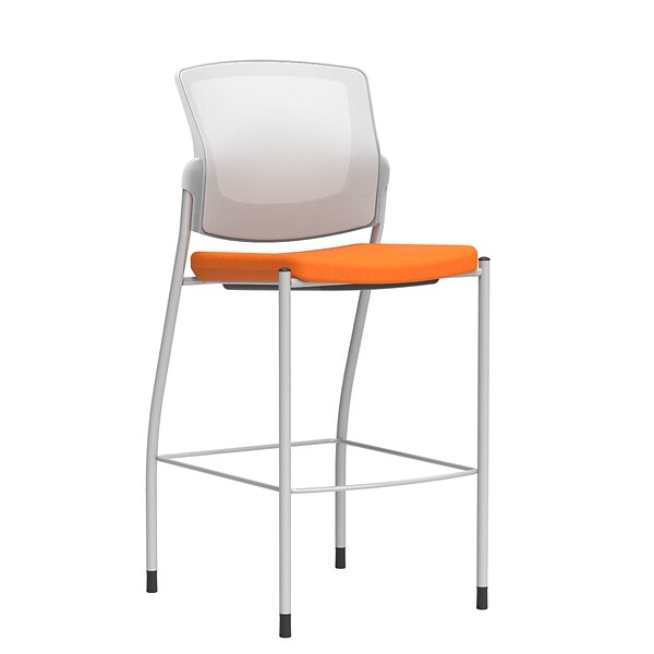 Union & Scale Workplace2.0™ Bistro Height Stool Fog Mesh, Armless, Apricot Fabric (54256)