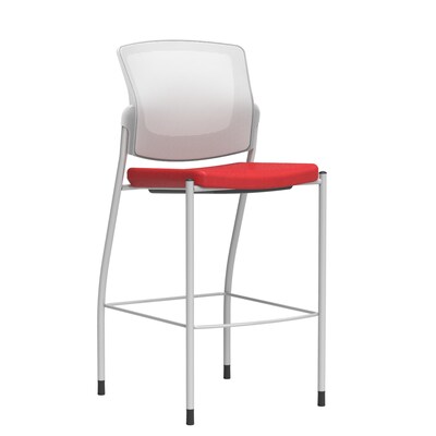 Union & Scale Workplace2.0™ Bistro Height Stool Fog Mesh, Armless, Cherry Fabric (54257)