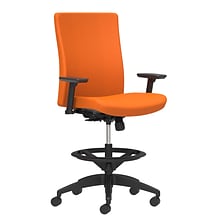 Union & Scale Workplace2.0™ Stool Upholstered 2D, Adjustable Arms, Apricot Fabric, Limited Synchro T