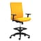 Union & Scale Workplace2.0™ Stool Upholstered 2D, Adjustable Arms, Goldenrod Fabric, Limited Synchro
