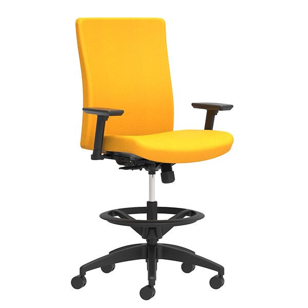 Union & Scale Workplace2.0™ Stool Upholstered 2D, Adjustable Arms, Goldenrod Fabric, Limited Synchro Tilt (54207)
